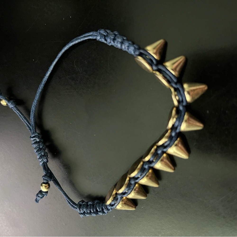 Bansri Gold and Blue Spiked Bracelet
